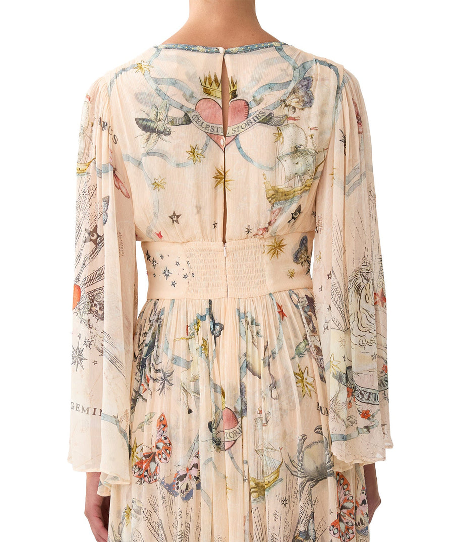 CAMILLA House of Horoscopes Hardware Long Sleeve Dress 00036644 – celestial-inspired design with luxe details, perfect for elegant day-to-night style.