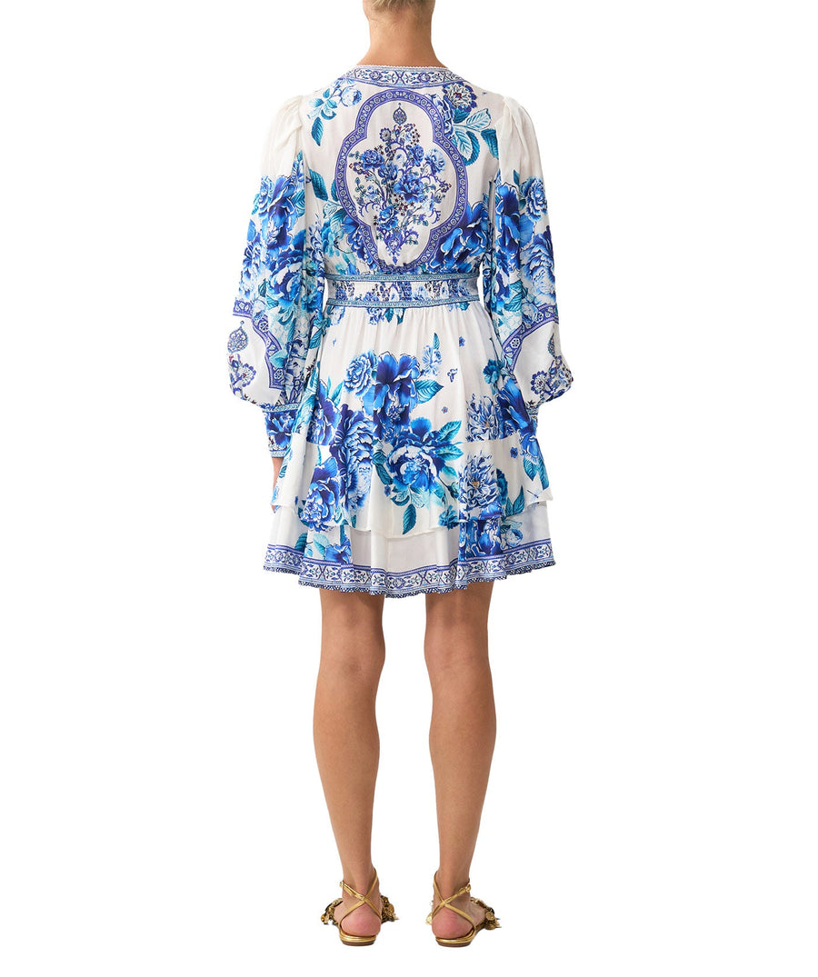 CAMILLA Ceramic Garden Button Front Frill Dress 00037049 – flowy, feminine, and elegant with delicate frills and a stunning garden-inspired print.