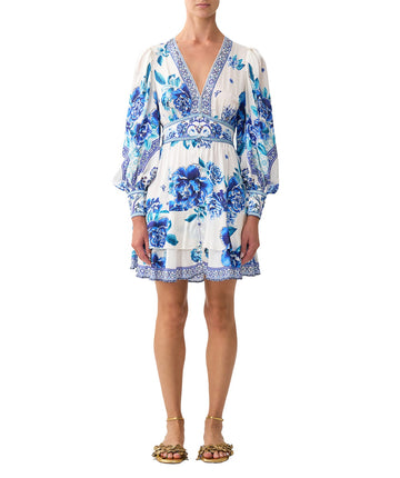 CAMILLA Ceramic Garden Button Front Frill Dress 00037049 – flowy, feminine, and elegant with delicate frills and a stunning garden-inspired print.
