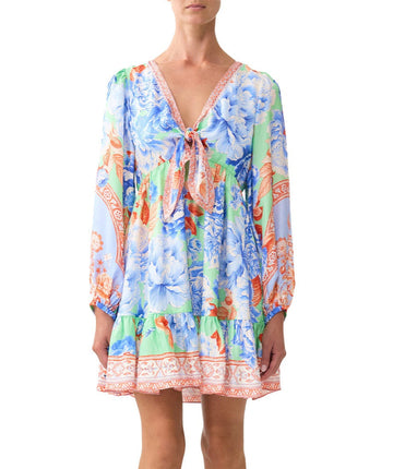Discover the CAMILLA Topkapi Pop Short Tie Front Blouson Dress 00037116 – a chic statement piece with vibrant prints, relaxed fit, and luxe resort style.