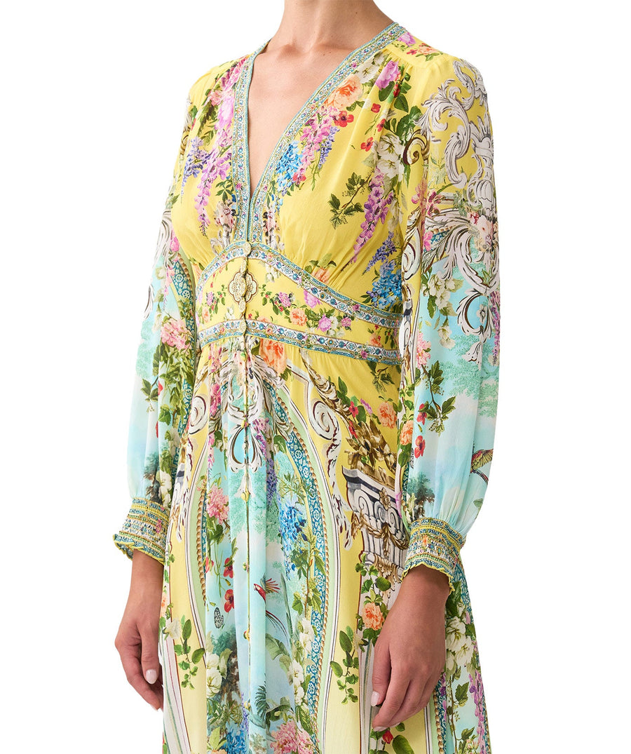The CAMILLA Tales of Topkapi Button Dress 00037334 features a vibrant print, button-down front, and relaxed fit—perfect for chic, effortless styling.