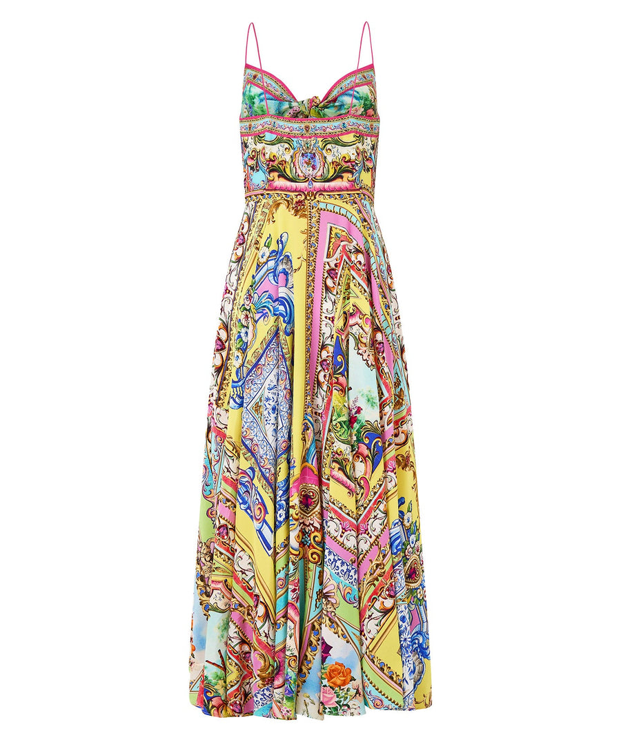 Radiate elegance in the CAMILLA Spirit Of Santa Maria Long Dress 00037785 – a statement piece featuring flowing lines, bold prints, and timeless resort charm.