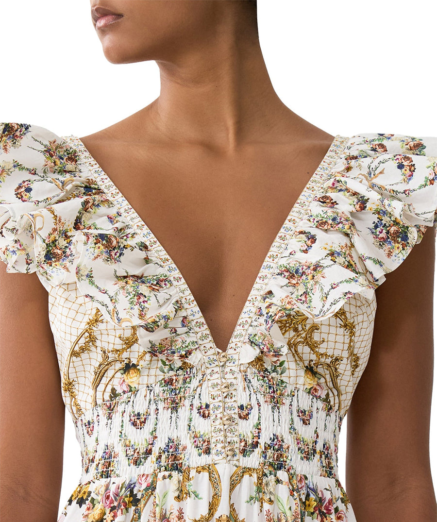 Make a grand entrance in the CAMILLA Dressing Room Drama Long Dress 00039656 – a theatrical blend of bold prints, flowing fabric, and timeless elegance