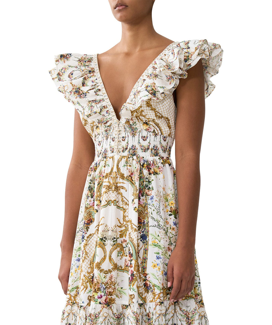 Make a grand entrance in the CAMILLA Dressing Room Drama Long Dress 00039656 – a theatrical blend of bold prints, flowing fabric, and timeless elegance