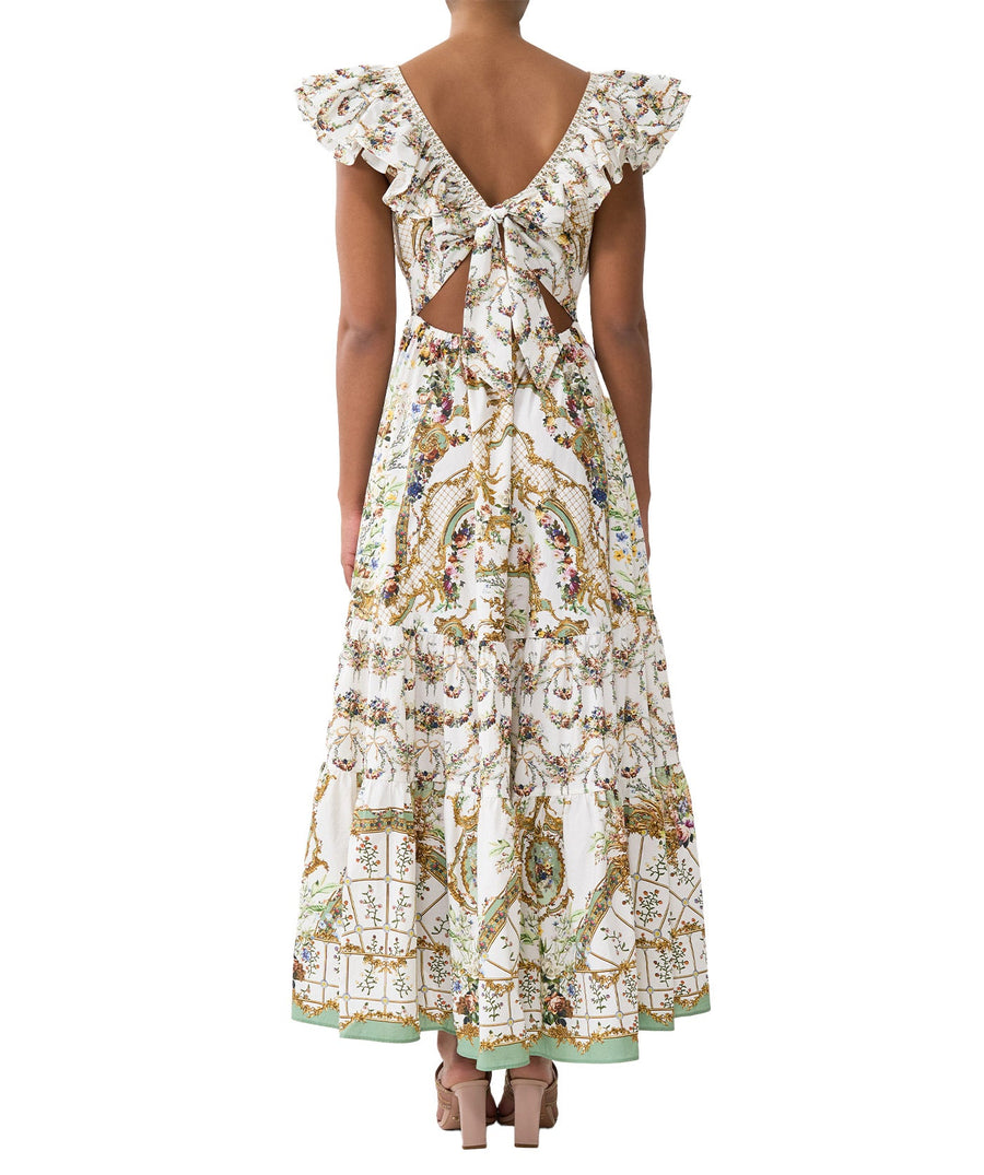 Make a grand entrance in the CAMILLA Dressing Room Drama Long Dress 00039656 – a theatrical blend of bold prints, flowing fabric, and timeless elegance