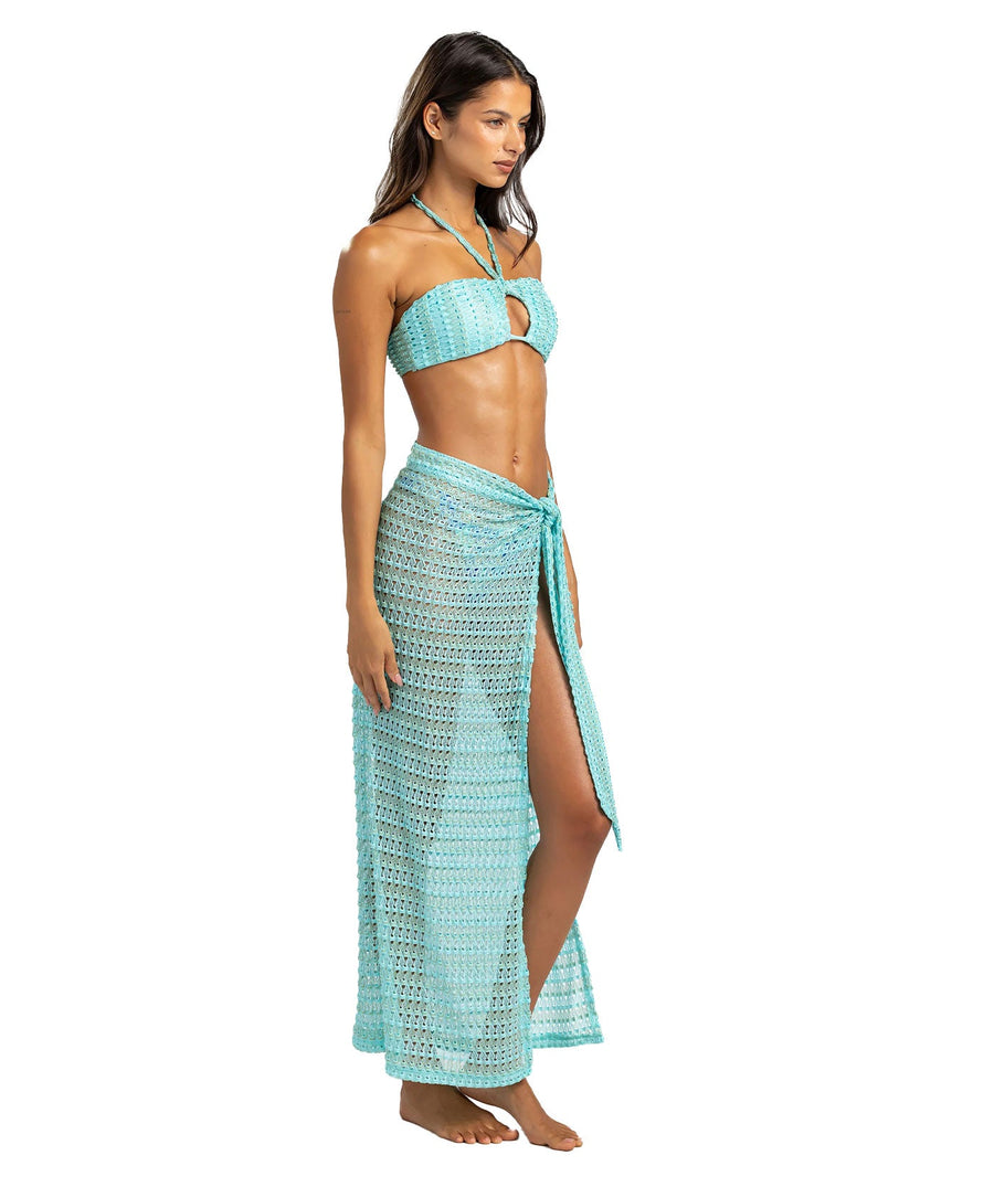 BEACH BUNNY Camden Pareo Long Wrap Skirt B2565C9 – chic adjustable tie cover-up, lightweight and perfect for beach days, poolside, and resort style.