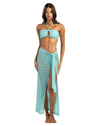 BEACH BUNNY Camden Pareo Long Wrap Skirt B2565C9 – chic adjustable tie cover-up, lightweight and perfect for beach days, poolside, and resort style.