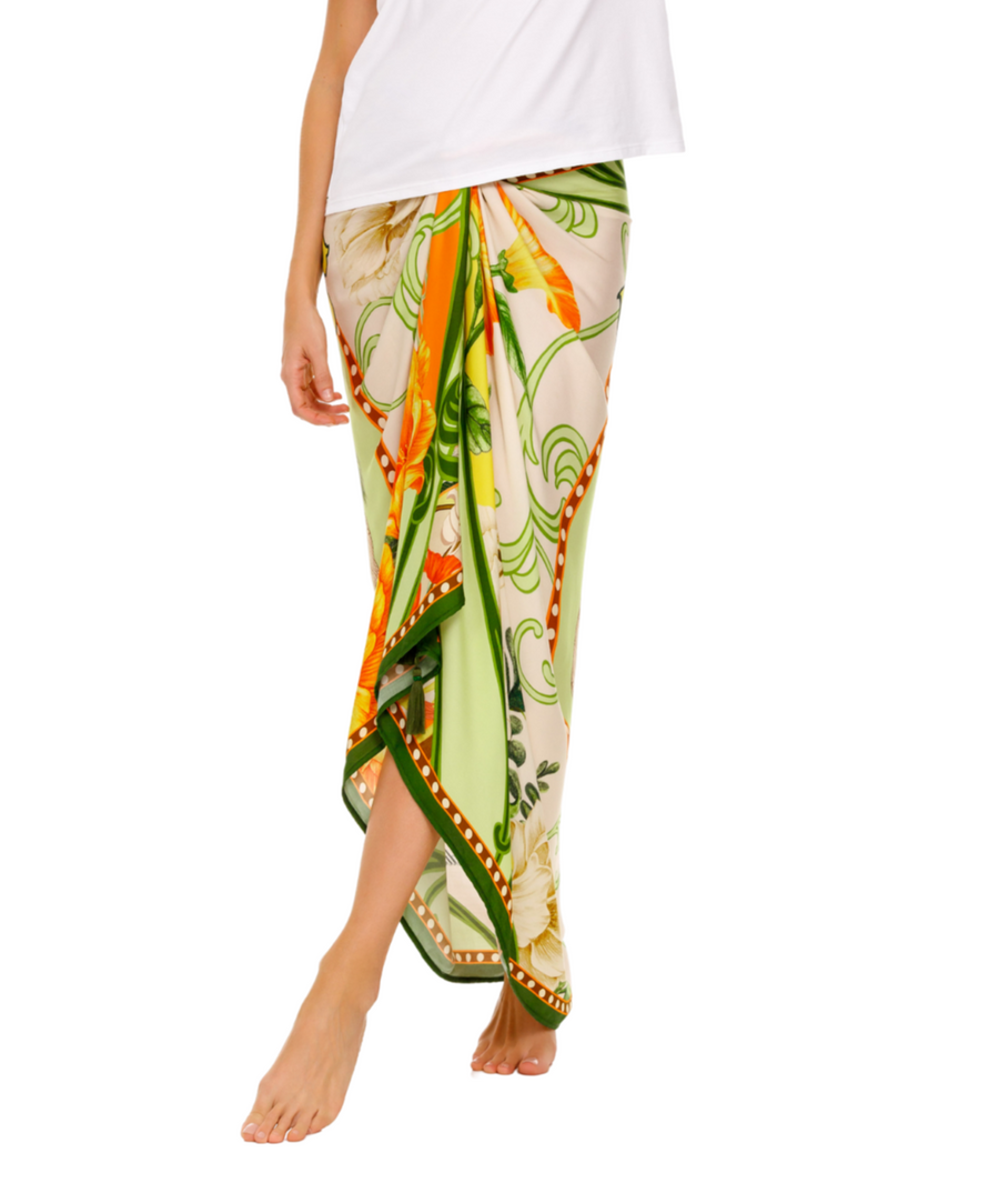 AGUA BENDITA Marine Ete Pareo 17809 – A lightweight and versatile pareo adorned with the vibrant Ete print, perfect for chic beach cover-up styling