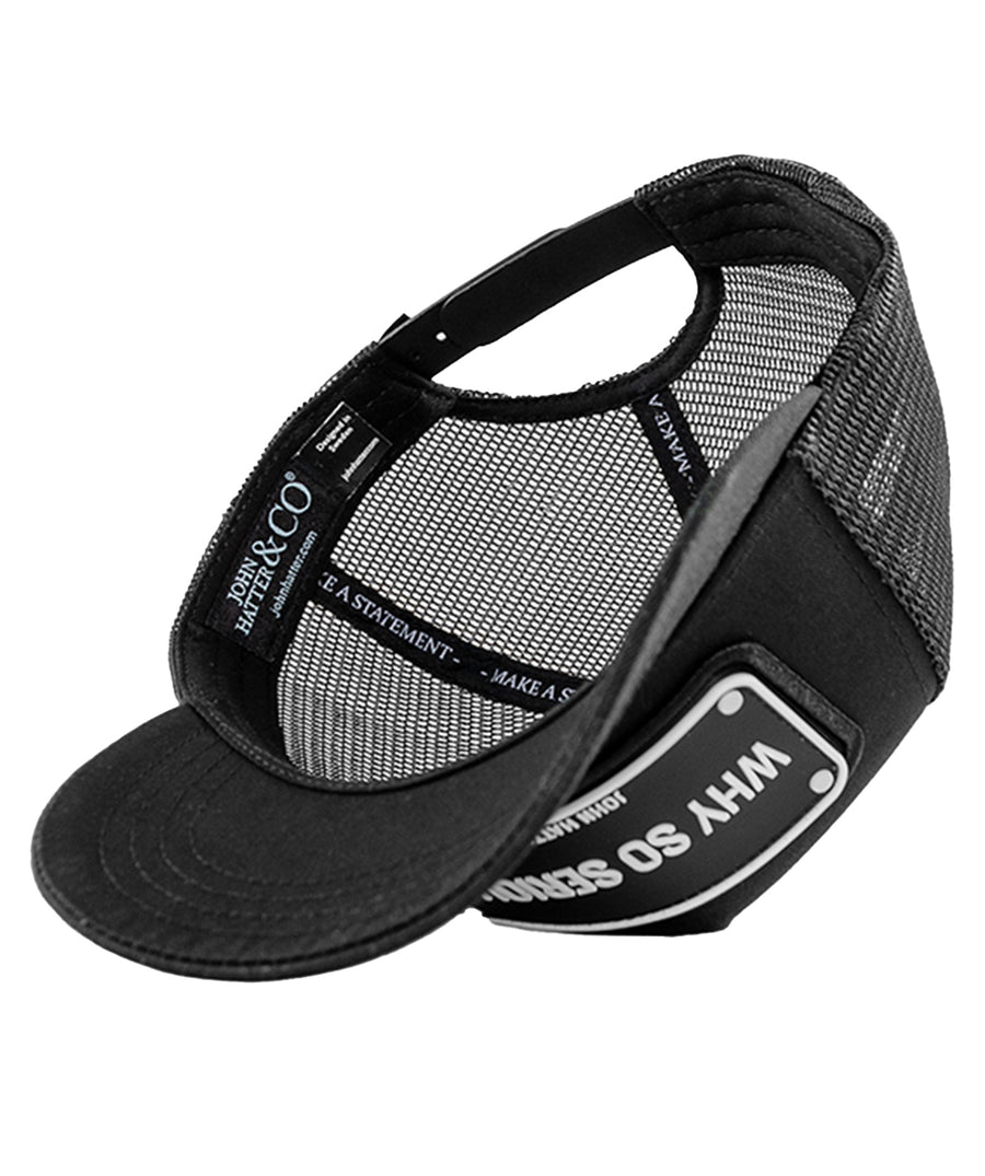 JOHN HATTER & CO Why So Serious? Rubber Cap R-1089-U00 – playful yet bold statement cap, perfect for adding personality and edge to any casual outfit.