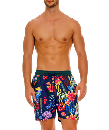 AGUA BENDITA Features a mix of desert-inspired prints and western motifs, Placement print, Lightweight, Elastic waist, Two side and back pockets, Trunk length: 17"/44 cm, UPF 50+, 96% Recycled Polyester, 4% Elastane, Height: 6'2.5" / 189 cm, 17013