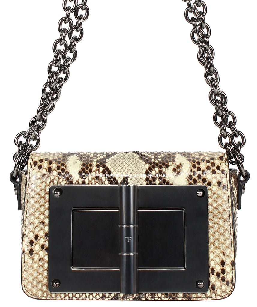 Python Leather Natalia Chain Bag