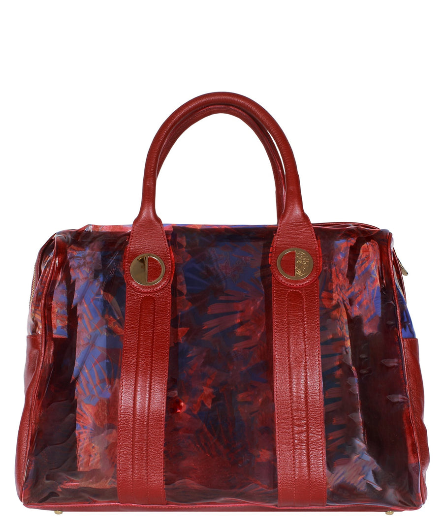 VERSACE Jungle Print Transparent Handbag 000VSLBF0002