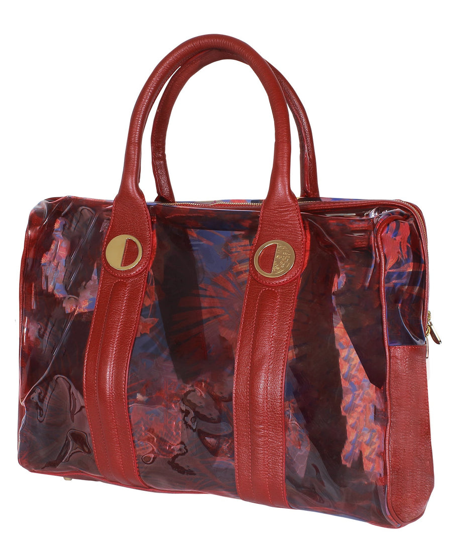 VERSACE Jungle Print Transparent Handbag 000VSLBF0002