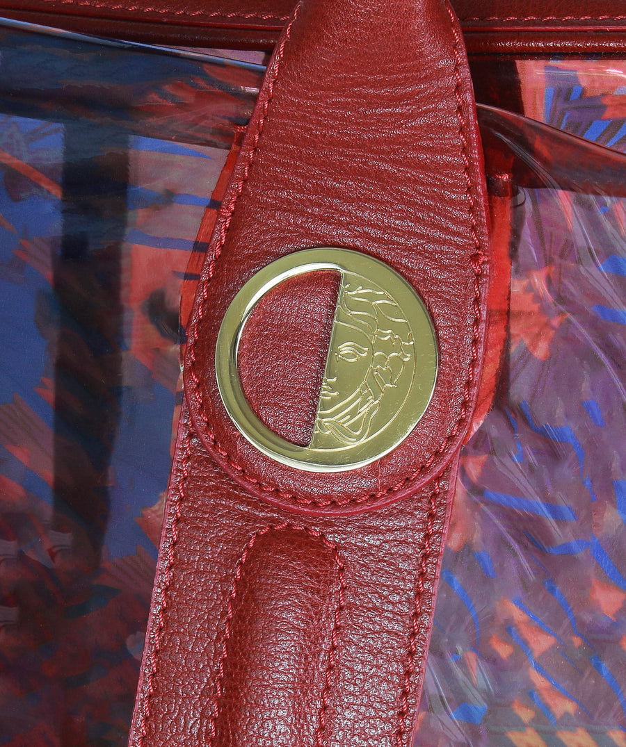 VERSACE Jungle Print Transparent Handbag 000VSLBF0002