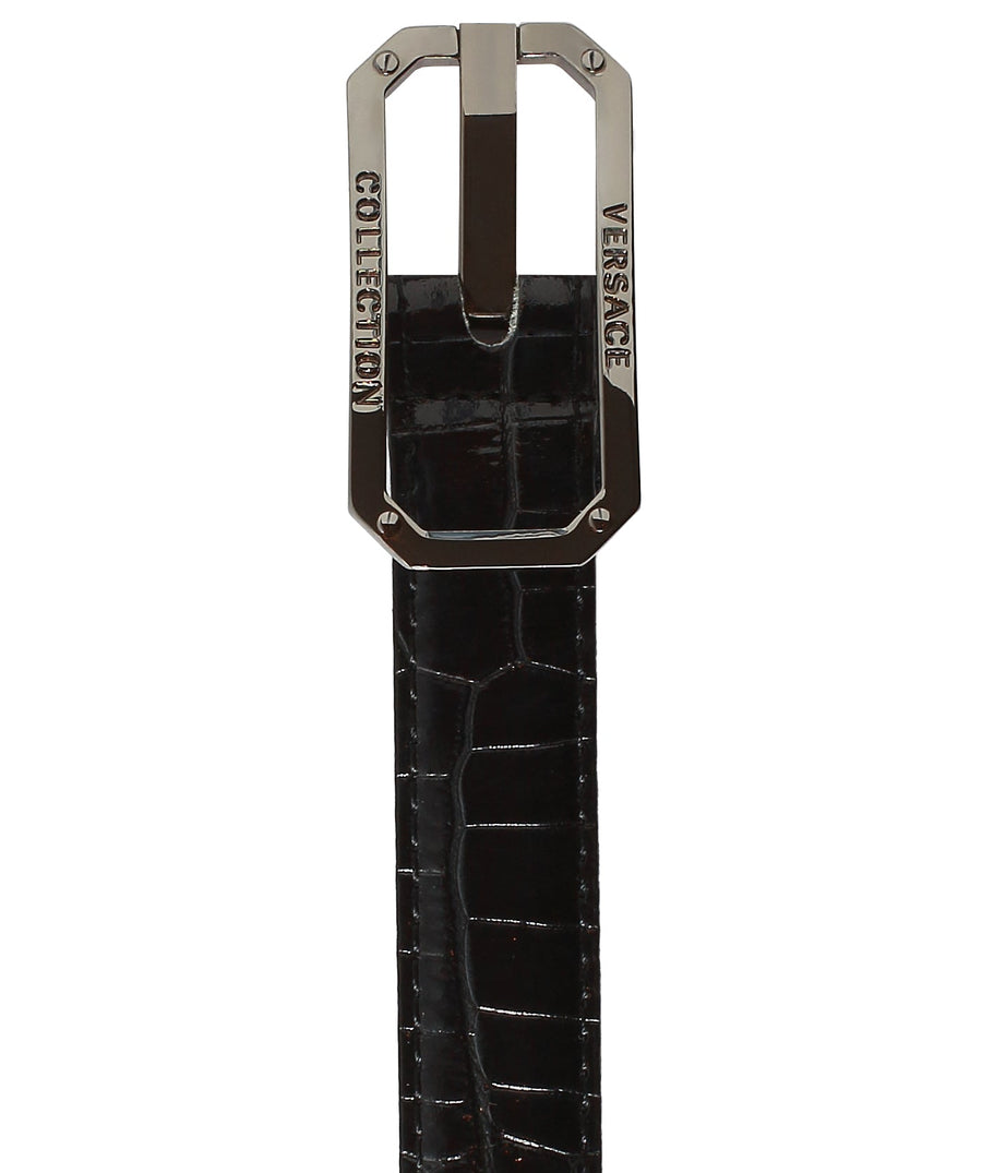 VERSACE Embossed Crocodile Leather Belt V910116-VDA004