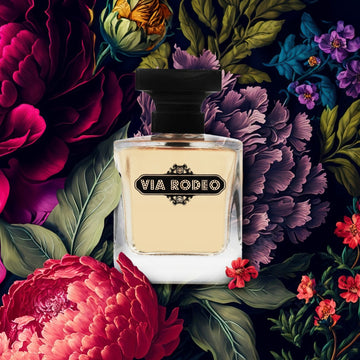 Via Rodeo luxury perfume with black and white packaging. Premium fragrance at ShopViaRodeo. Worldwide shipping.