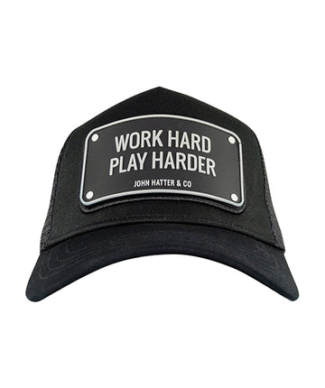 Shop the JOHN HATTER & CO Work Hard Play Harder Rubber Cap R-1073-U00 – durable, stylish headwear that matches your ambitious and fun lifestyle.