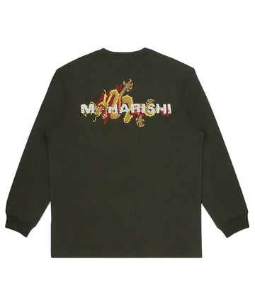 MAHARISHI Golden Sun Dragon Longsleeve T-Shirt 302MH8099