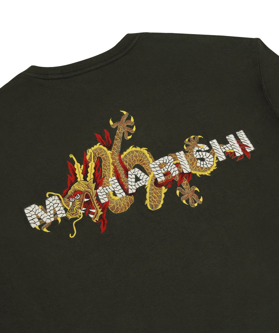 MAHARISHI Golden Sun Dragon Longsleeve T-Shirt 302MH8099