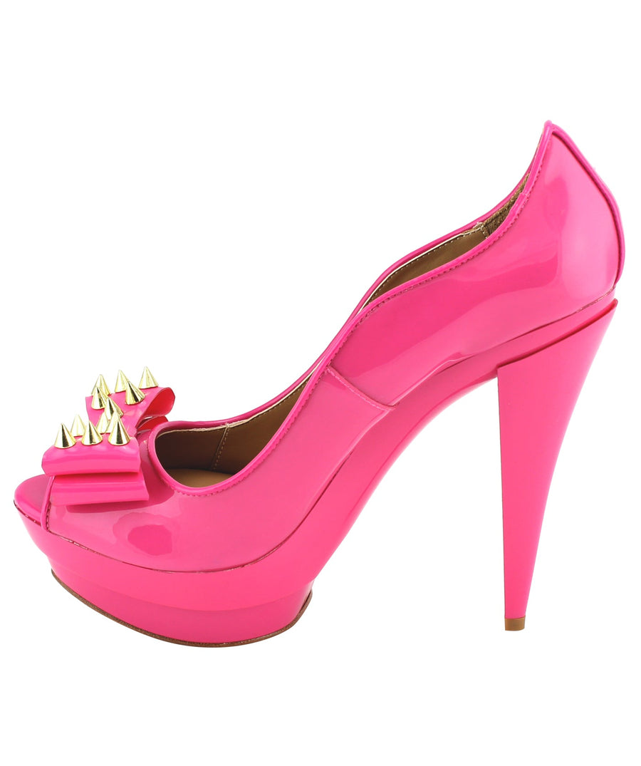 ALEJANDRA G  Lauren Spiked Bow Jelly Platforms LAUREN