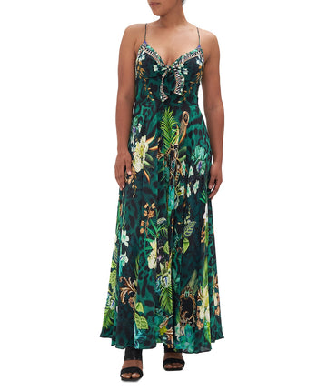 CAMILLA Sing My Song Long Dress with Tie Front 00022128