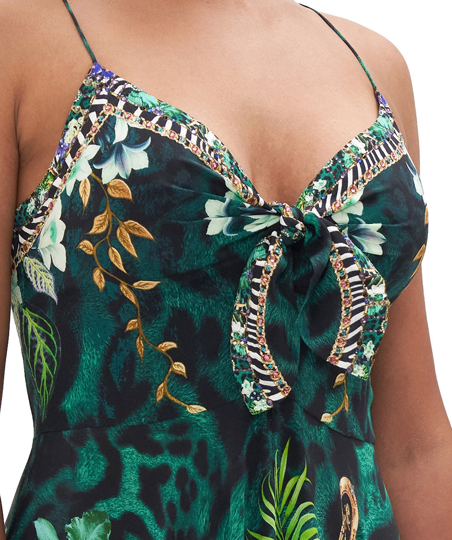 CAMILLA Sing My Song Long Dress with Tie Front 00022128