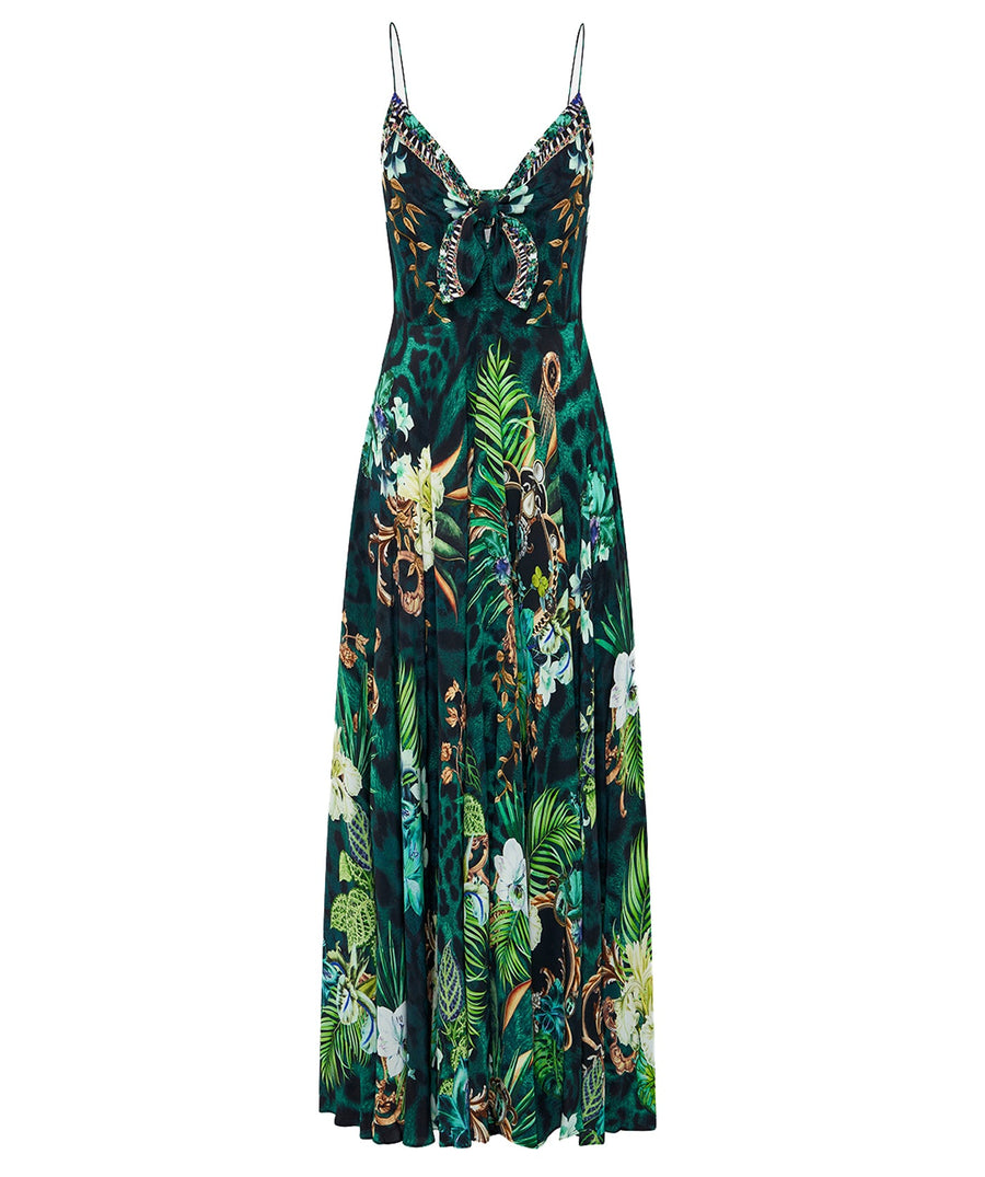 CAMILLA Sing My Song Long Dress with Tie Front 00022128