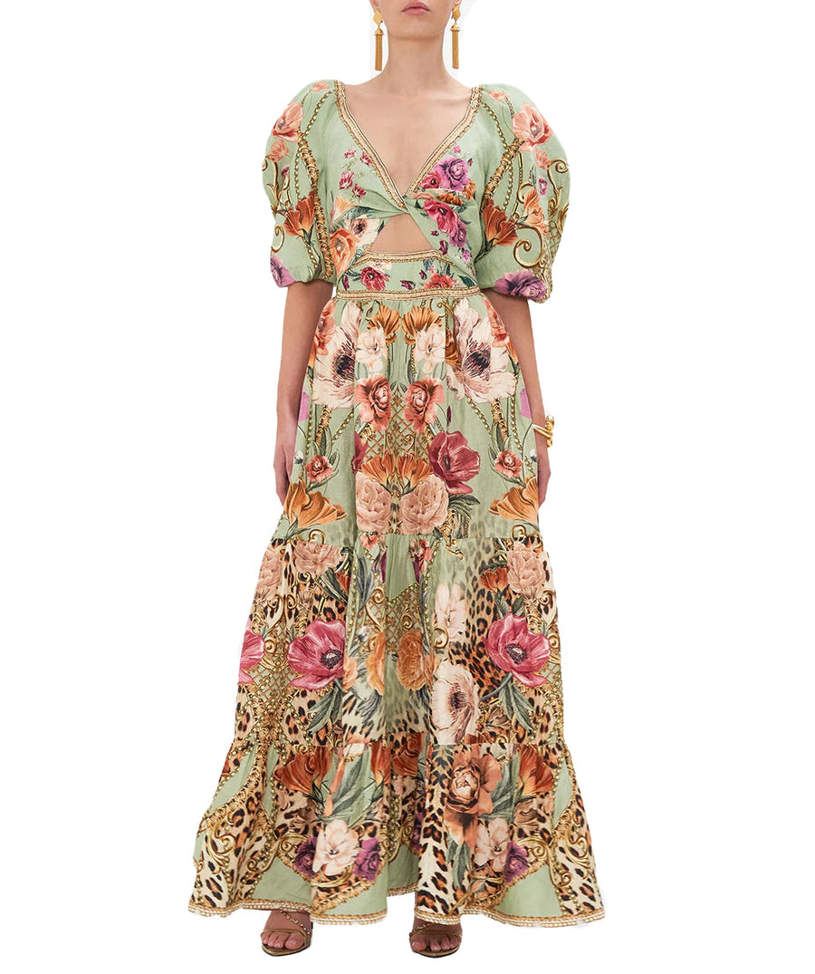 CAMILLA Grow and Glow Tiered Puff Sleeve Long Dress 00022333