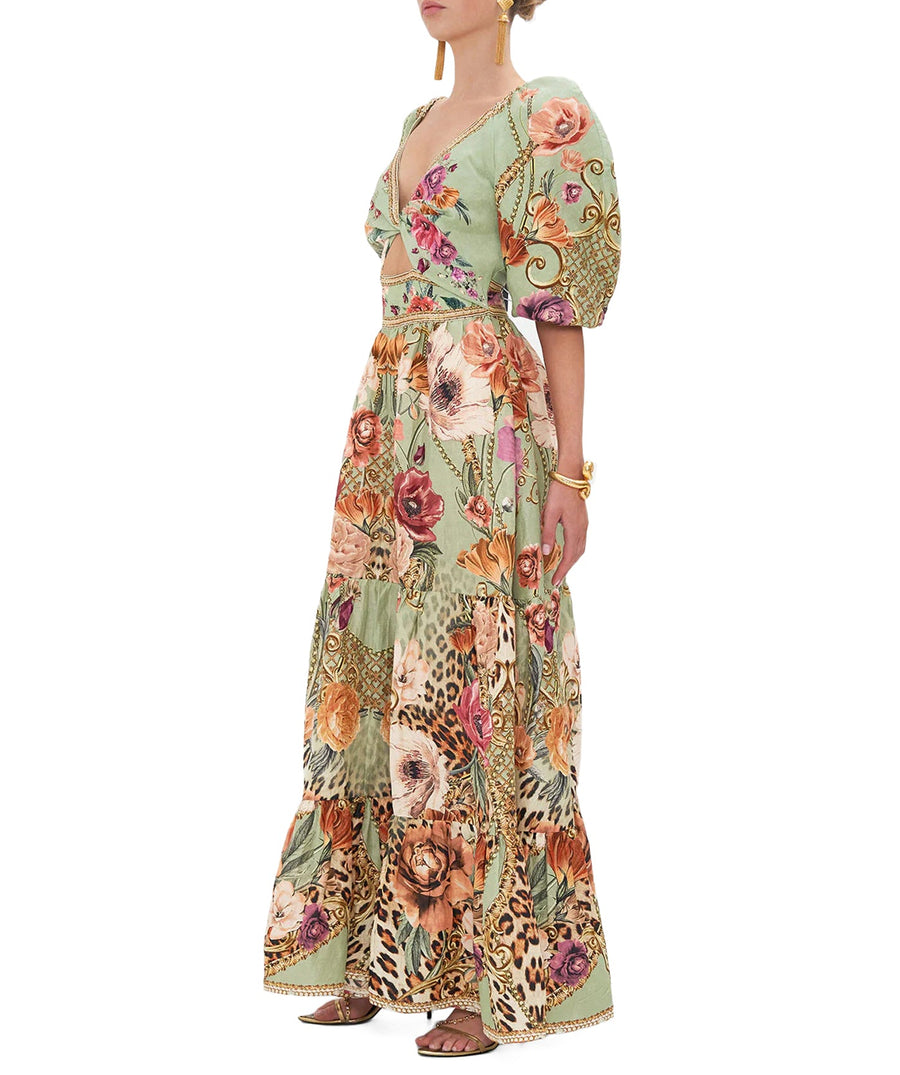 CAMILLA Grow and Glow Tiered Puff Sleeve Long Dress 00022333