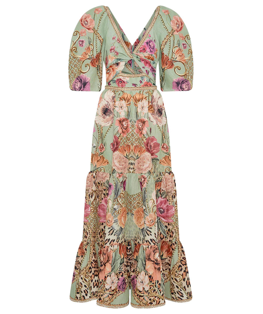 CAMILLA Grow and Glow Tiered Puff Sleeve Long Dress 00022333
