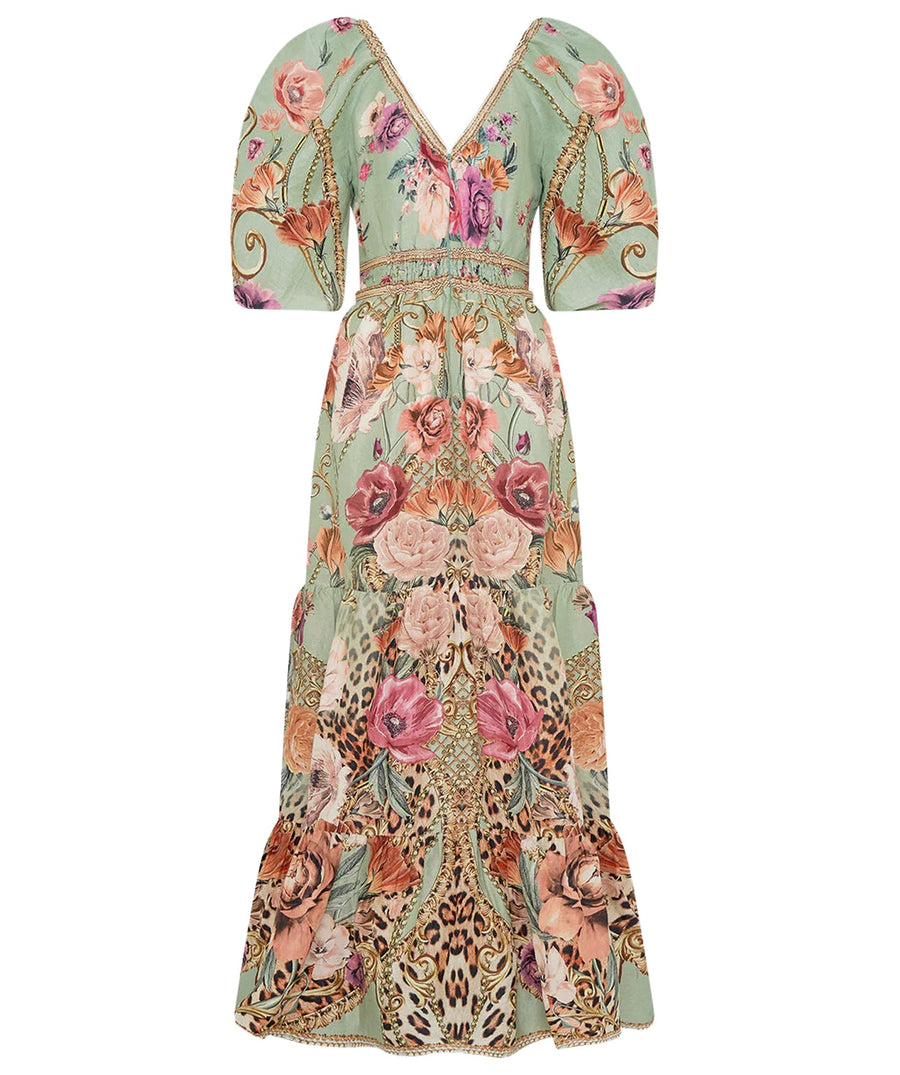CAMILLA Grow and Glow Tiered Puff Sleeve Long Dress 00022333