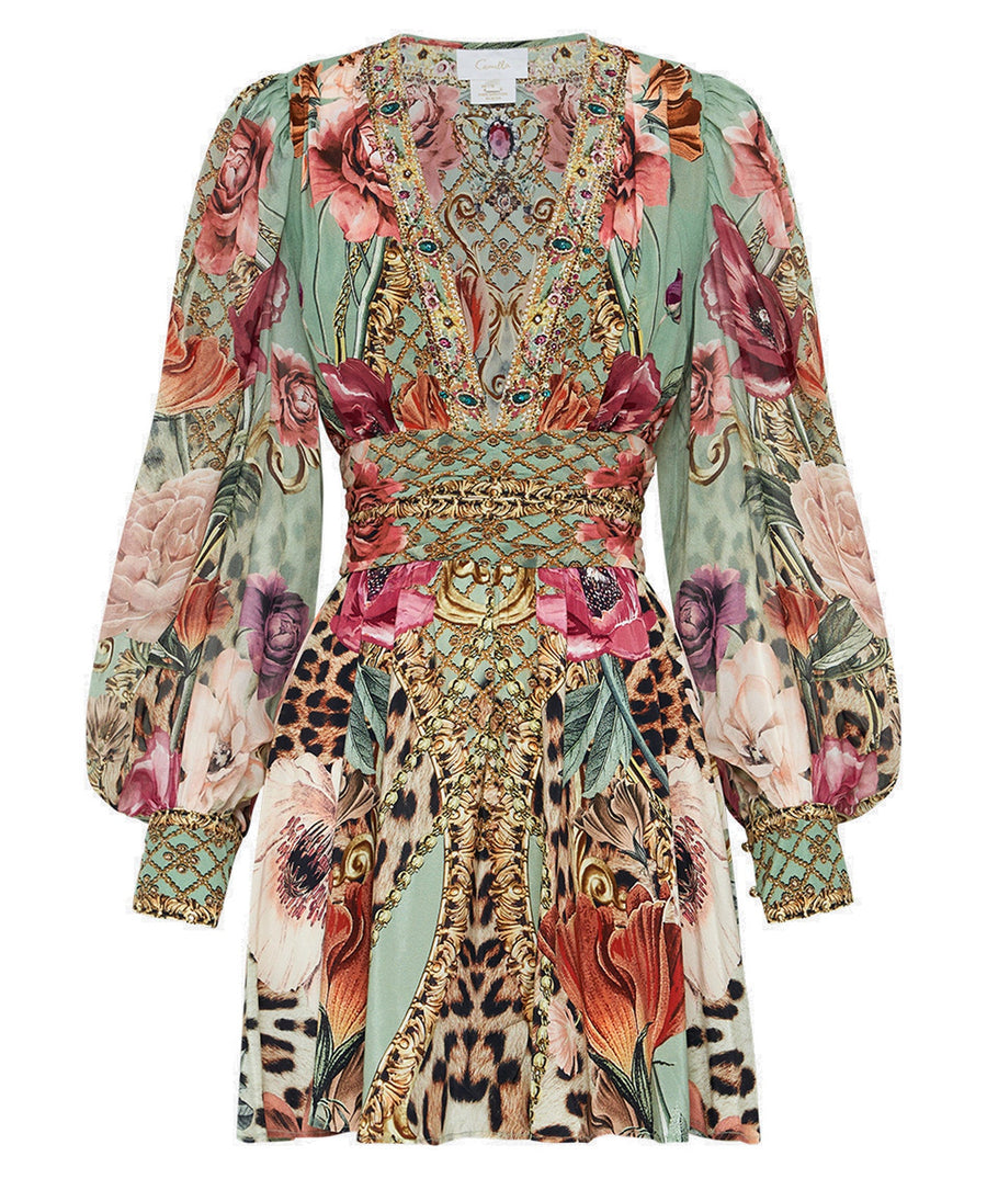 CAMILLA Grow and Glow Short Dress with Blouson Sleeve 00022714