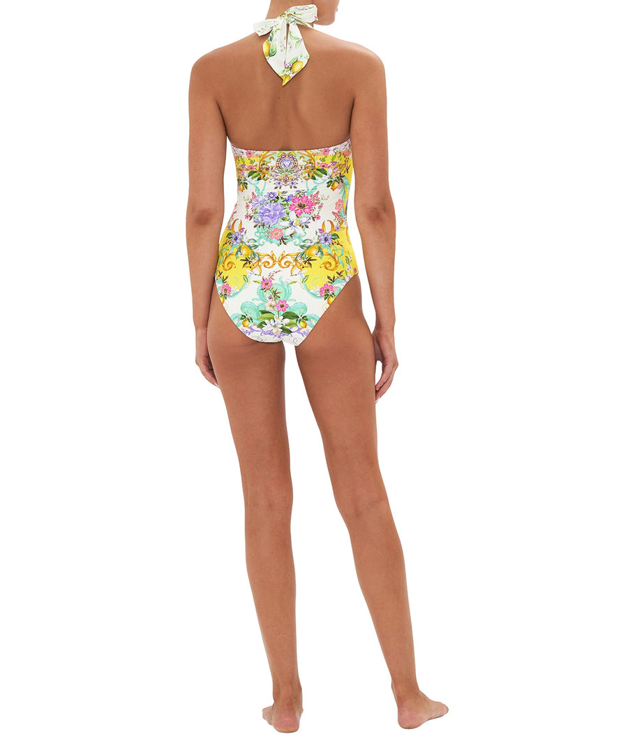 CAMILLA Caterina Spritz Tie Front Halter Neck One Piece Swimsuit 00024678