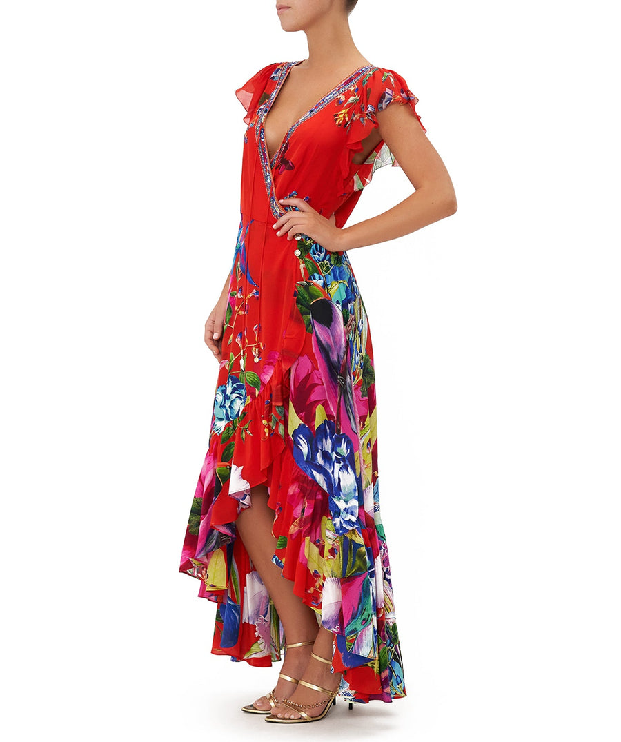 CAMILLA  Birds Of A Feather Ruffle Wrap Dress 17060