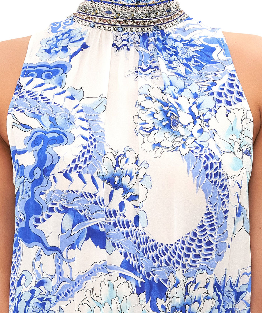 CAMILLA  Heart Of A Dragon Neck Tie Playsuit 19040