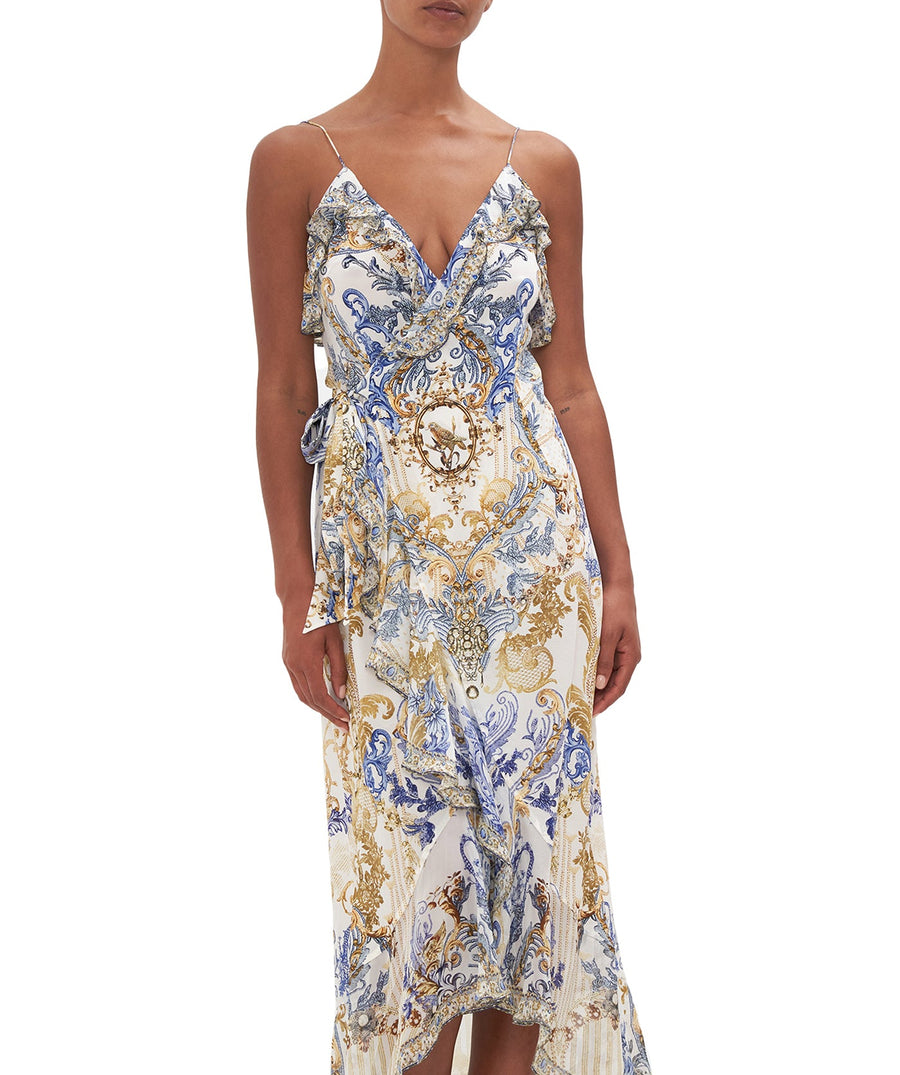 Camilla Soul Searching Long Wrap Dress With Frill 00023252