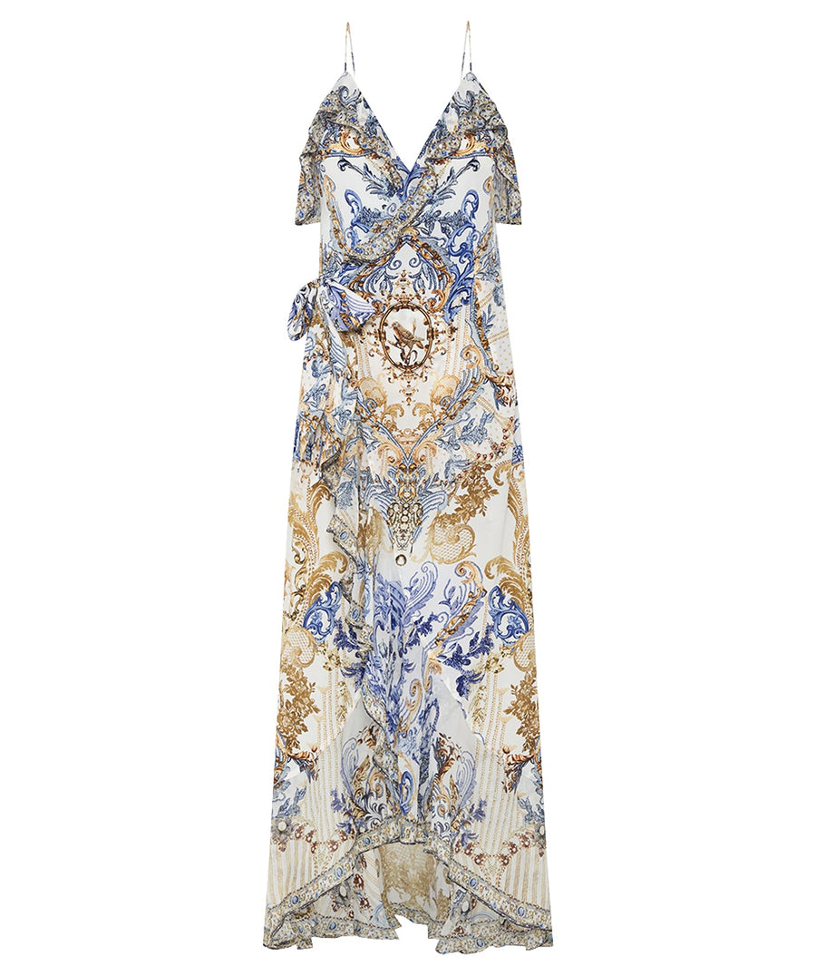 Camilla Soul Searching Long Wrap Dress With Frill 00023252