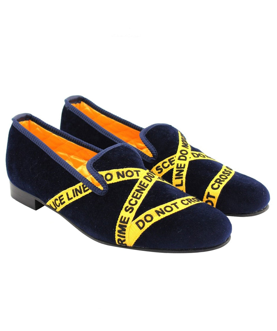 MATTHEW COOKSON  Crime Scene Velvet Slippers 120MTWCRIMESCENE