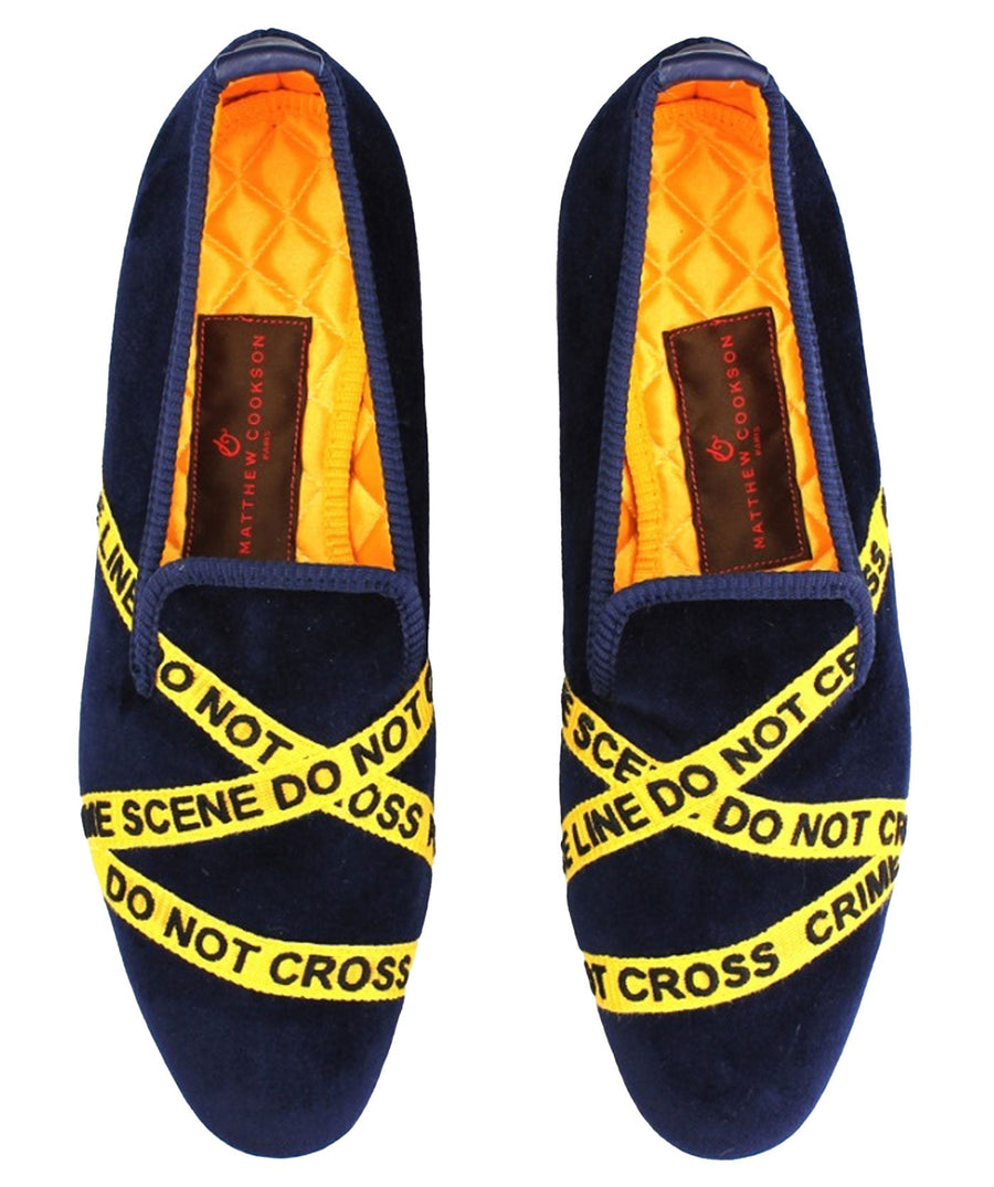 MATTHEW COOKSON  Crime Scene Velvet Slippers 120MTWCRIMESCENE