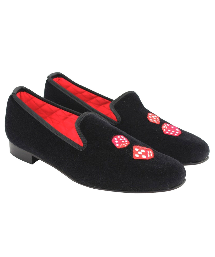 MATTHEW COOKSON  Dice Velvet Slippers 120MTWDICE