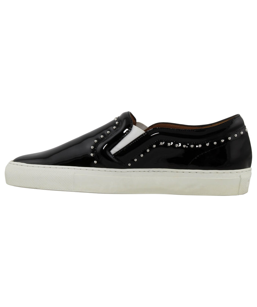 GIVENCHY  Patent Studded Logo Slip on SKATE Sneakers BE08201044