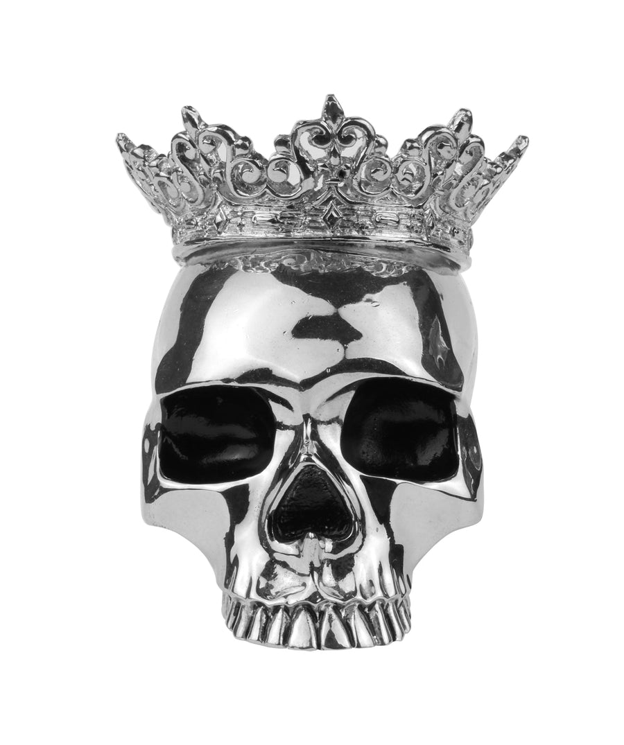 KING BABY  High Polished Alloy Crowned Skull Candle Holder A24-9002