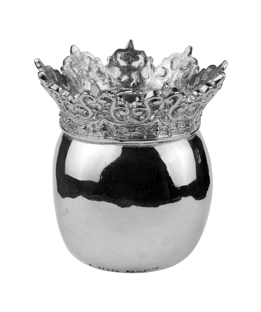 KING BABY  High Polished Alloy Crowned Skull Candle Holder A24-9002