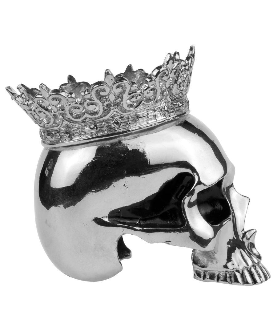 KING BABY  High Polished Alloy Crowned Skull Candle Holder A24-9002