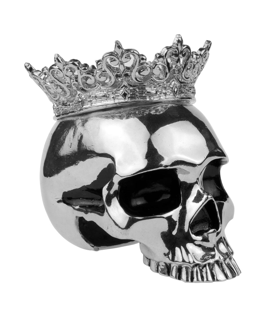 KING BABY  High Polished Alloy Crowned Skull Candle Holder A24-9002