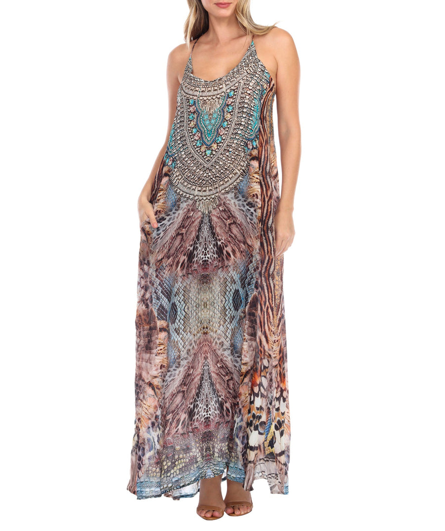 LA MODA  Animal Paradise Racerback Maxi Dress 22006 TB