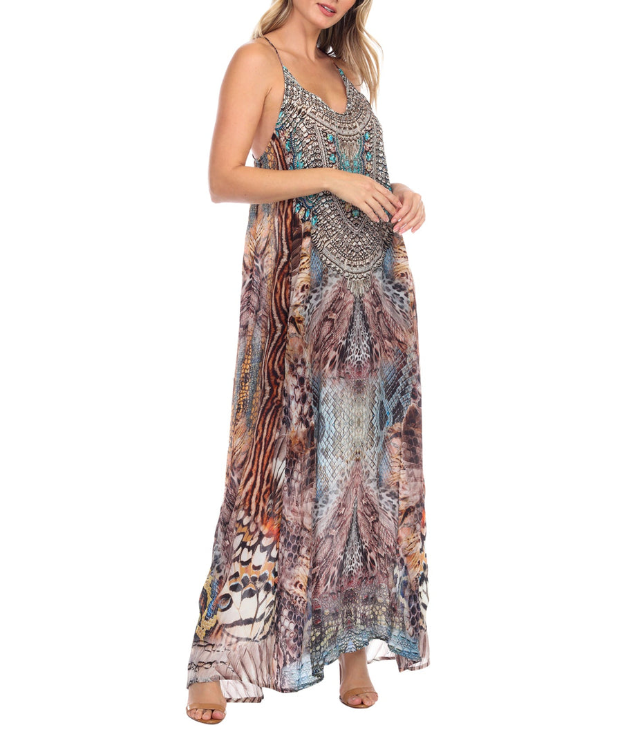LA MODA  Animal Paradise Racerback Maxi Dress 22006 TB