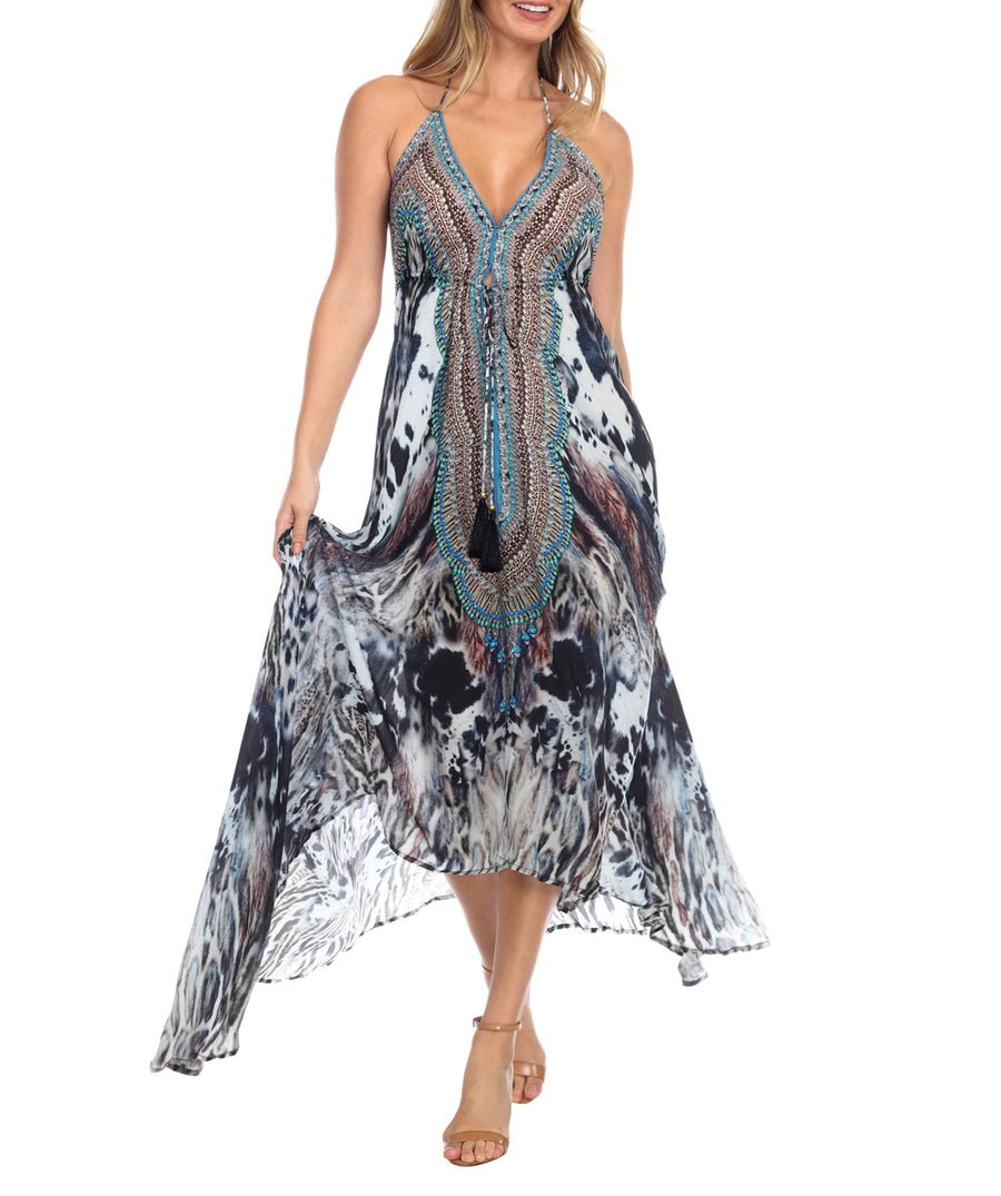 LA MODA  Clouded Leopard Maxi Dress 22008 MXD