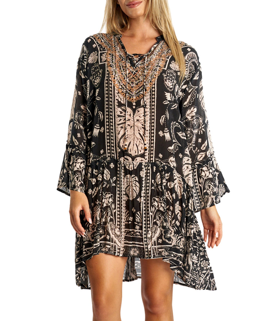 LA MODA Midnight Jungle Mid Length Dress 24011 SM