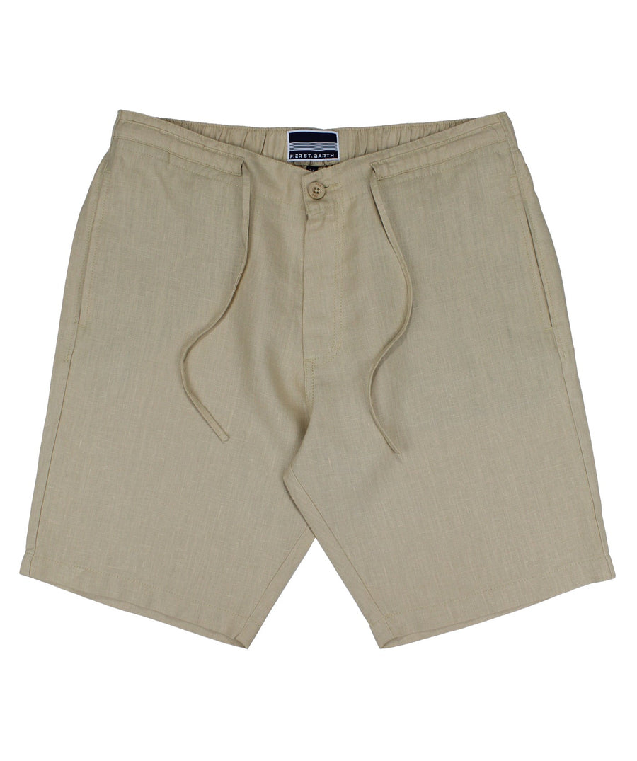 PIER ST BARTH  Barbuda Linen Shorts BARBUDA